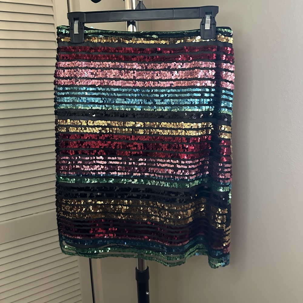 Moulinette Soeurs Vibrant Sequin Pencil Skirt